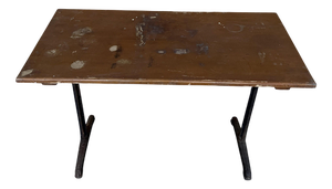Vintage Cast Base Fischel Bistro Dining Table, 1940s