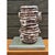 Art Deco 13.8" Modernist Black and White Sculpture Ceramic Vase For Sale - Image 3 of 10