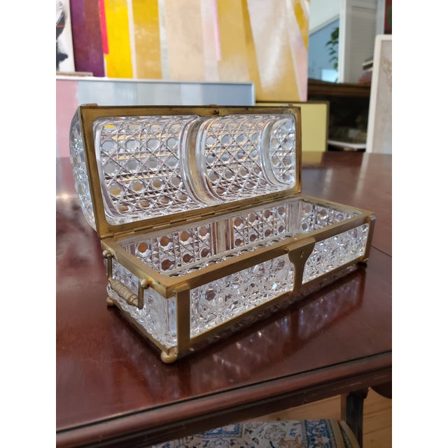 Early 20th Century Antique Baccarat Style Large Casket Jewelry Box For Sale - Image 9 of 9