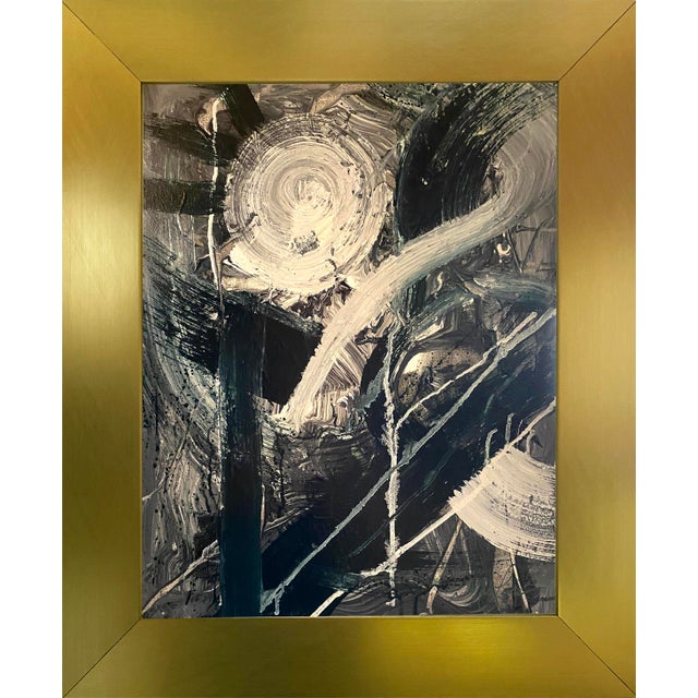 2025 "036-25" Abstract Expressionist Orbital Monochrome Painting by Mark Lewis For Sale