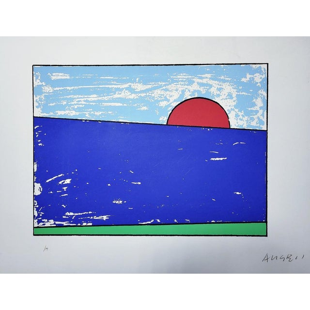 Franco Angeli, Landscape, 1983, Silkscreen For Sale - Image 3 of 4