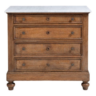 French Marble-Top Chest of Drawers, Antique, France, Circa 1900 For Sale