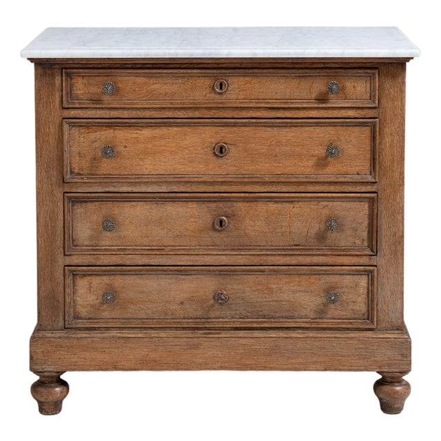 French Marble-Top Chest of Drawers, Antique, France, Circa 1900 For Sale