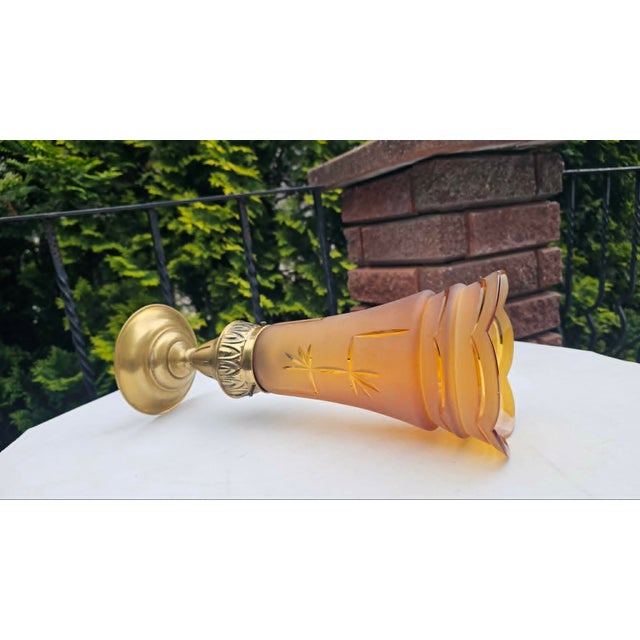 Art Deco Brass Ceiling Lamp, 1920s For Sale - Image 6 of 7