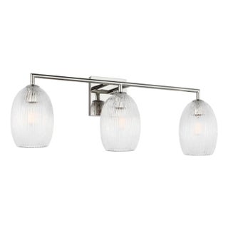 Hable by Visual Comfort Studio Serafina 3-Light Vanity Sconce in Polished Nickel Silver Finish For Sale