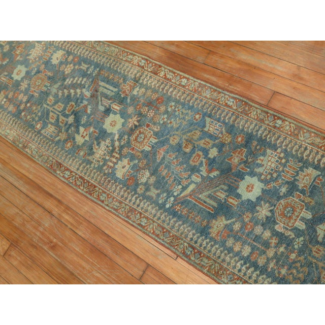 Early 20th Century Zabihi Collection Persian Malayer Narrow Runner For Sale - Image 5 of 6