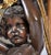 Large Italian Patinated Bronze candelabra late 19th Century Stem with child Bacchus in the round surrounded by gilded...
