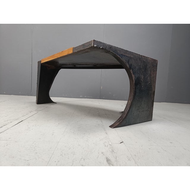 Brutalist Steel Coffee Table, 1970s For Sale - Image 4 of 10