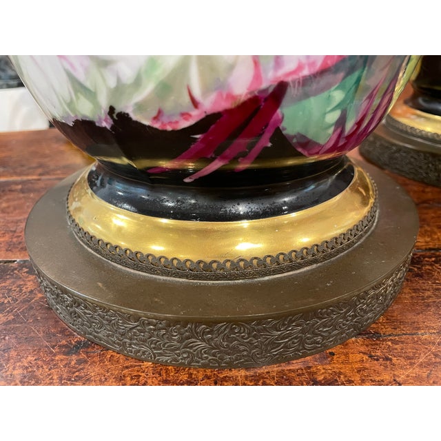 Massive Pair of French 19thC Old Paris Porcelain Table Lamps. For Sale - Image 9 of 12