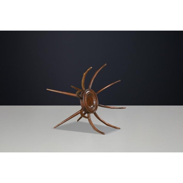 Sculptural Walnut and Glass Spider Coffee Table from Carlo De Carli, Italy, 1950s For Sale - Image 11 of 13