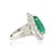 Chic 5.03ct Emerald and 1.99ct Diamond Pear Cocktail Ring in 18k White Gold Size 5 For Sale - Image 9 of 18