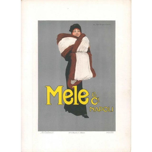 Image dimensions. 26x18.2 cm. Mele is a precious color lithograph printed by G. Ricordi and C. Milano, Milan, between 1895...