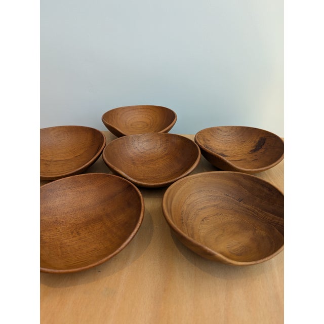 Mid-Century Teak Bowls by Esa, Set of 6 For Sale - Image 6 of 8
