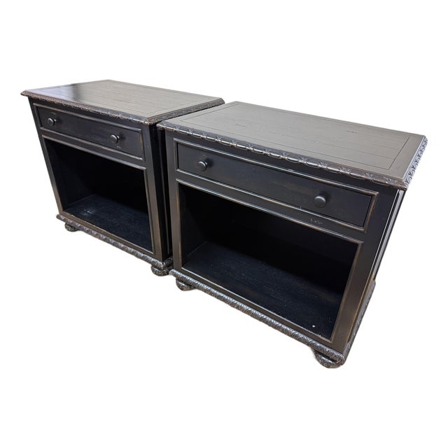 Restoration Hardware Empire Bedroom Collection Open Nightstands, Pair For Sale