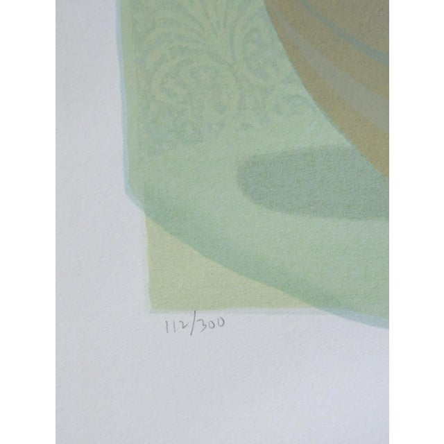 Vintage Serigraph Teal Still Life For Sale - Image 4 of 5