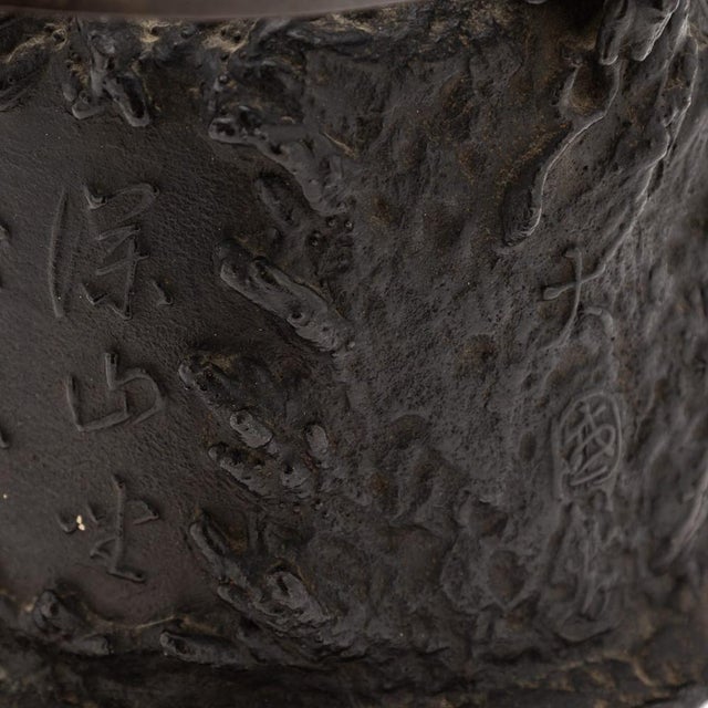 Antique Japanese Cast Iron Seiryudoa Carved Tetsubin Kettle, 1890s For Sale - Image 17 of 18