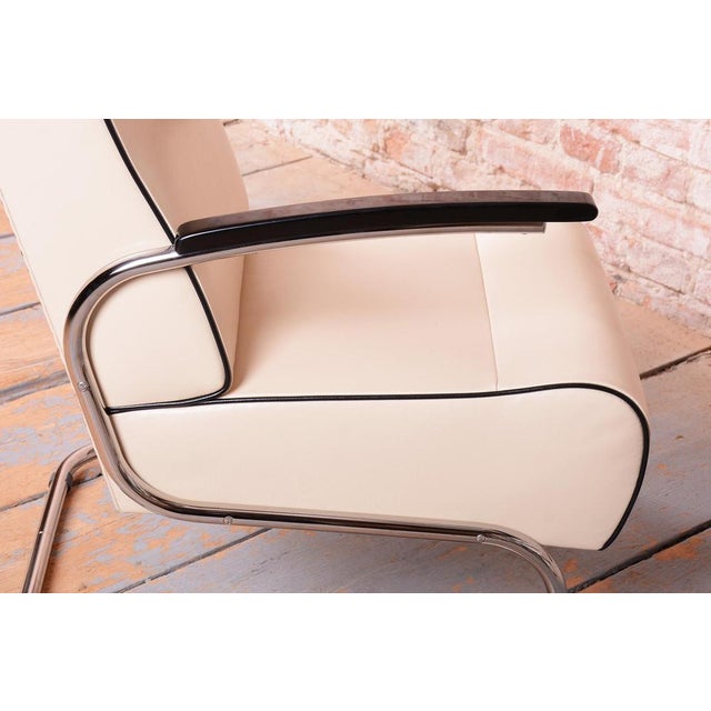 Bauhaus FN24 Armchair in Chrome and Leather attributed to Mücke-Melder, Czech, 1930s For Sale - Image 9 of 17