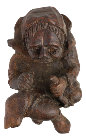 Hand-Carved Oak Wall Figure of a Woman, France, 1850s