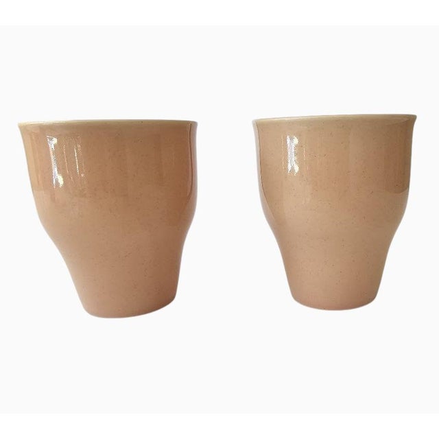 Oneida Russel Wright Oneida 4-1/2" Tall Mugs - Set of Two - Coral Pink - Euc - New - Unused For Sale - Image 4 of 9