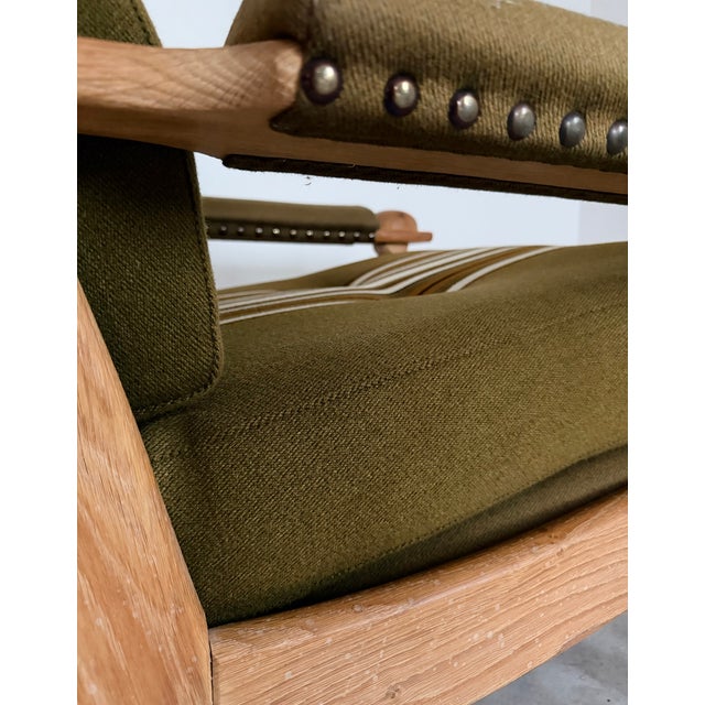 Henning Kjærnulf Danish Oak Lounge Chairs Original Wool Upholstery For Sale - Image 9 of 18