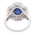 Gia Certified 4.15 Carat Oval Thai Sapphire & Diamond in Platinum Vintage Ring, Size 7 For Sale In Miami - Image 6 of 10