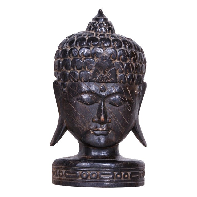 Vintage Asian Sculpture in Lacquered Wood, 1920s For Sale
