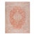 Spectacutar Orange-Salmon Background Color With Distinctive Central Medallions Antique Turkish Oushak Rug For Sale