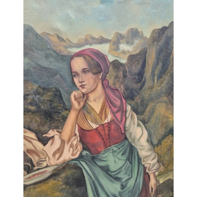 Genre Scene of Lady, Munich School, Oil on Canvas, Late 19th Century For Sale - Image 6 of 12