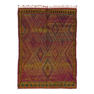 Vintage Moroccan Berber Wool Rug With Geometric Design by Rug & Kilim, 1950-1959 For Sale