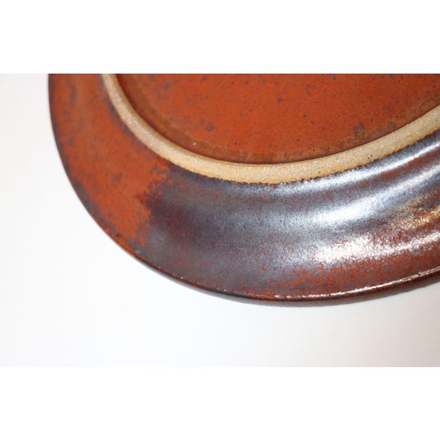 Vintage Studio Pottery Charger in Metallic Gray and Red Glaze by Deanna Nichols For Sale - Image 15 of 17