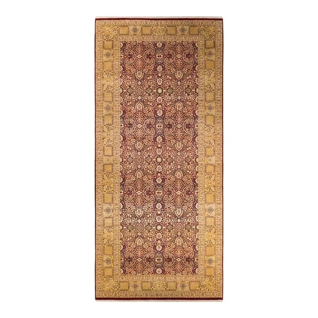 Red Mogul, One-of-a-Kind Hand-Knotted Area Rug in Red, 6' 2" x 13' 6" For Sale - Image 8 of 8