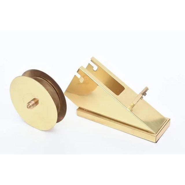 Metal Vintage Modernist Sculptural Brass Tape Dispenser and Tape Holder, 1970's For Sale - Image 7 of 9