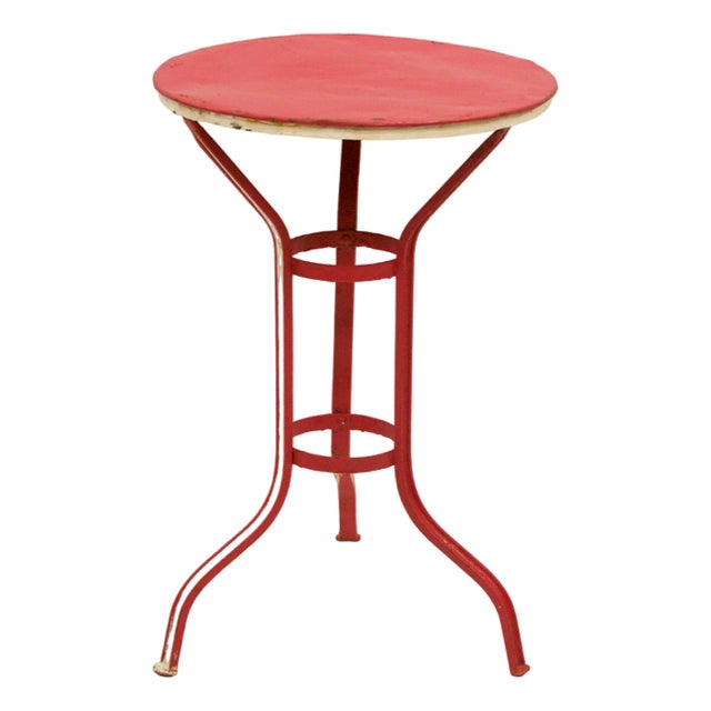 Painted Iron Garden Table in Cotton Candy Style, 1960s For Sale