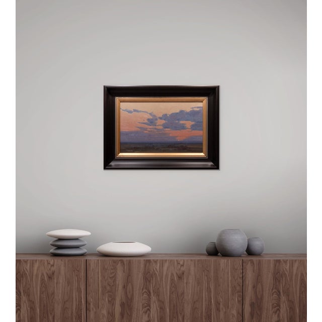 Held in Stillness Study by Michael Magrin | Oil on Mounted Linen Sunset Landscape For Sale - Image 13 of 14