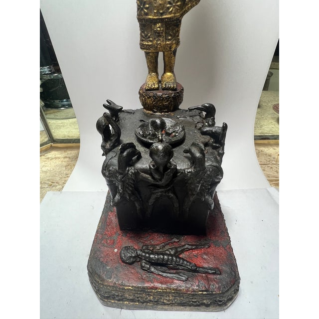 19th C Gilt Bronze Figure of Phra Malai, Thailand For Sale - Image 11 of 18