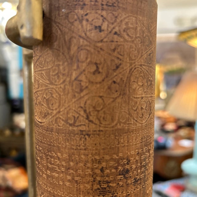 African Hand Carved Wood Scroll Objet For Sale - Image 11 of 12