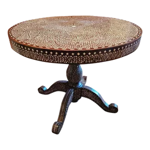 Anglo Indian Bone Inlaid Center Pedestal Table