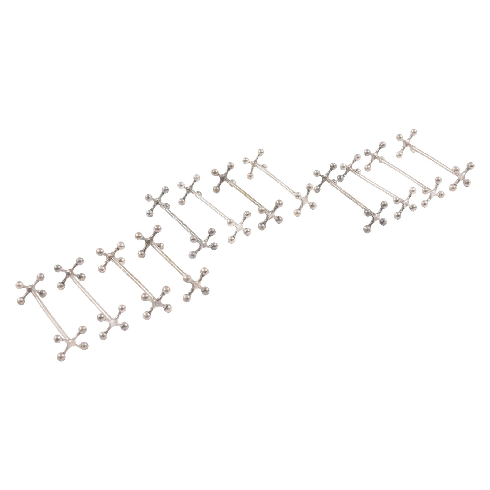 11 Christofle Knive Rests, Silver Plated Hand Chased Details | Chairish