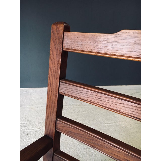 Rustic Oak & Rush Armchair, France, 1930s For Sale - Image 17 of 18