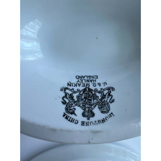 White Antique J&g Meakin White Ironstone China Soup Tureen With Rope Details For Sale - Image 8 of 11