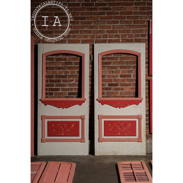 Antique Salvaged New Orleans Architectural Door & Window Panel Set For Sale - Image 13 of 14