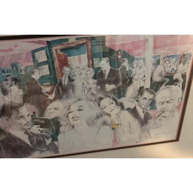 American 1980s Leroy Neiman "The Polo Lounge" For Sale - Image 3 of 6