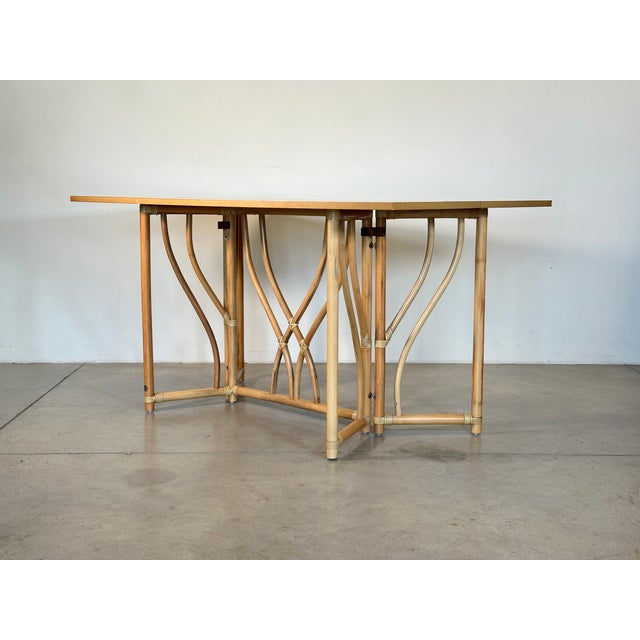 1970s Console Table in Wood and Bamboo from IG, 1970s For Sale - Image 5 of 16
