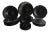 Vintage Mikasa Black Tulip Dinnerware Set - Set of 24 For Sale
