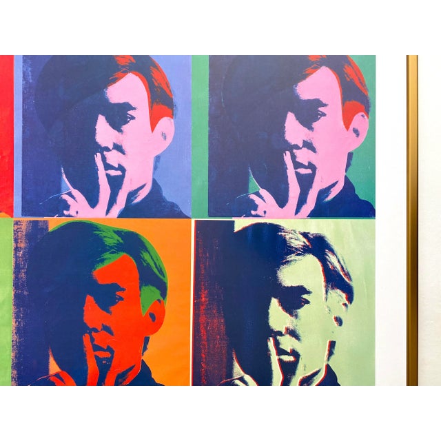 Andy Warhol Foundation Lithograph Print Framed Pop Art Poster " a Set of Six Self Portraits " 1967 For Sale - Image 10 of 13