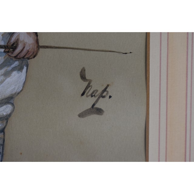f.w. Hardy Won the St Leger in 1902 on Sceptre Jockey Pastel Watercolour Caricature Portrait by Nap For Sale In New York - Image 6 of 6