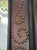 1990s Massive Studded Vintage Octagonal Dark Wood Faux Leather Wall Mirror For Sale - Image 5 of 11