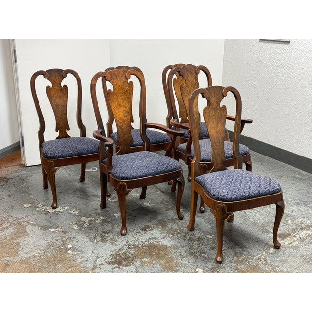 Queen Anne Henredon Vintage Folio Queen Anne Dining Chairs, Set of Six For Sale - Image 3 of 13