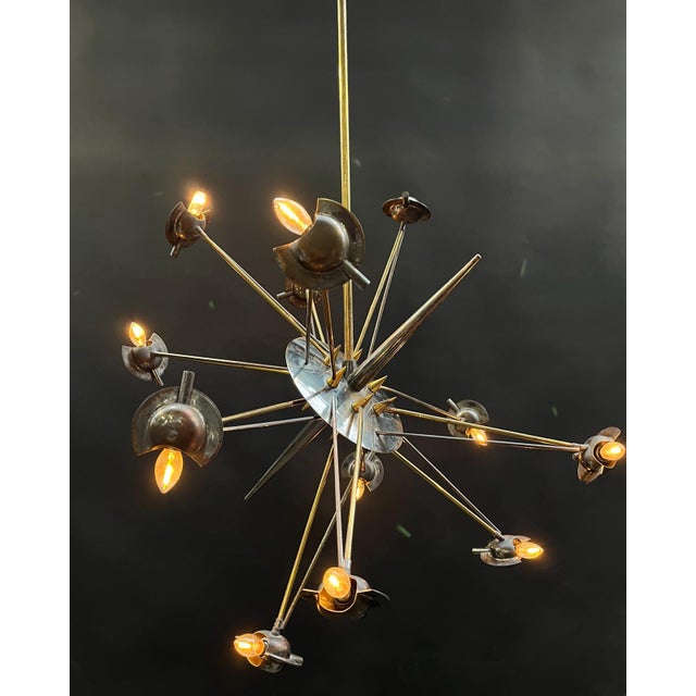 Metal Brass Sputnik Lamp, 1950s For Sale - Image 7 of 13