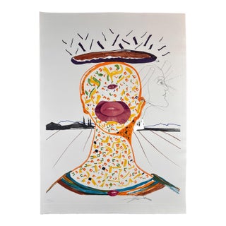 1970s Dali Imaginations & Objects of the Future Cyclopean Make-Up Hand Sign Etching For Sale